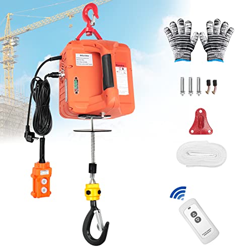 BriSunshine 3 en 1 Polipasto Eléctrico 500KG,1500W Montacargas Cabrestante Eléctrico...