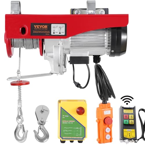 VEVOR Polipasto Eléctrico Carga de 1000 kg Cabrestante Eléctrico 230 V Control Remoto...