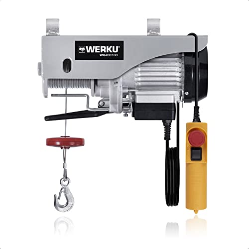 Werku WK400160, Polipasto Cable, Calidad Profesional, Carga MAX 200 kg, Potencia 450 W,...