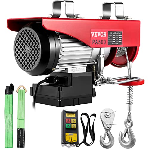 VEVOR Polipasto Eléctrico 220 V / 1020 W Capacidad de Carga 248 KG / 495 KG Cabrestante...