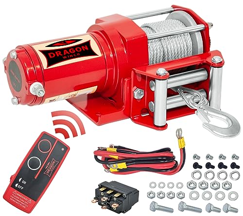 Dragon Winch Cabrestante eléctrico serie Maverick 2500 lbs (1133 kg), 12V con Cuerda de...